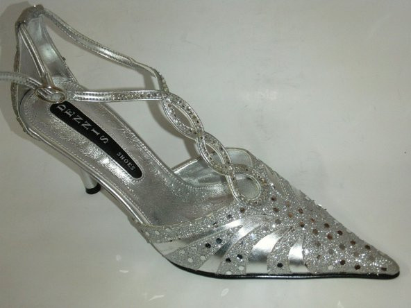 Dennis Shoes Gümüş Lame Renk Abiye Ayakkabı