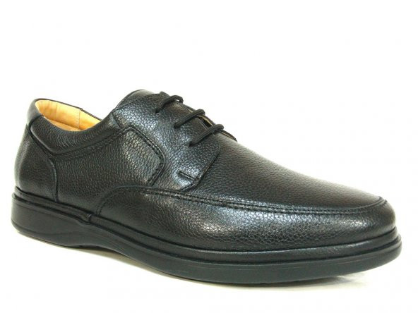 Turan Siyah Bağcıklı 100 Deri Comfort Erkek Ayakkabı