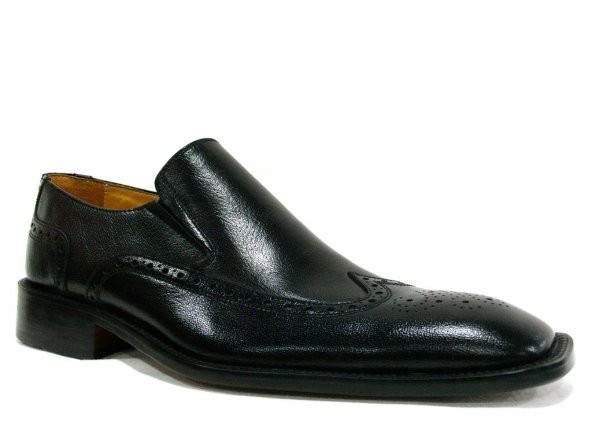 Luici Cavalli 955 Siyah Bağcıksız Kösele Erkek Ayakkabı