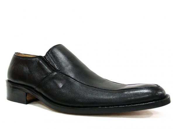 Giorgio 071 Siyah Bağcıksız Kösele Erkek Ayakkabı