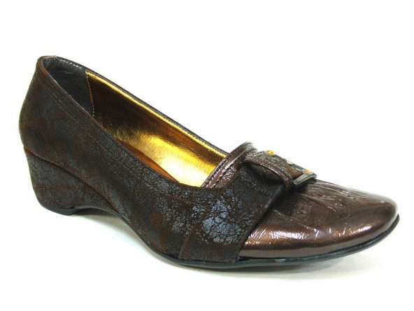 Lady Beatrise Kahverengi Dolgu Topuk Bayan Ayakkabı