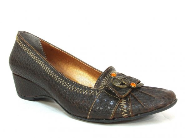 Byr 35052 Kahverengi Dolgu Topuk Bayan Ayakkabı