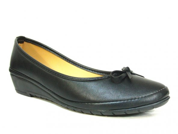 Paprika Siyah Dolgu Topuk Bayan Ayakkabı