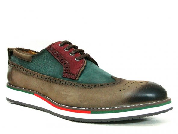 Marcomen 71592 Vizon Yeşil Bordo Bağcıklı Erkek Ayakkabı