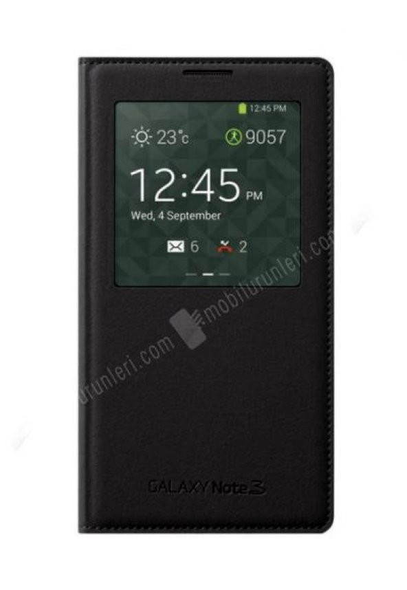 Samsung Note 3 SView(AkÄ±llÄ± Kapak) Flip Cover KÄ±lÄ±f Siyah