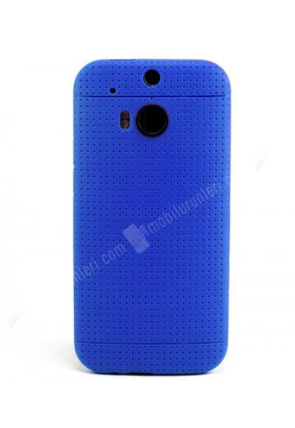 Mavi Noktalı ve Desenli HTC One M8 Silikon Kılıf