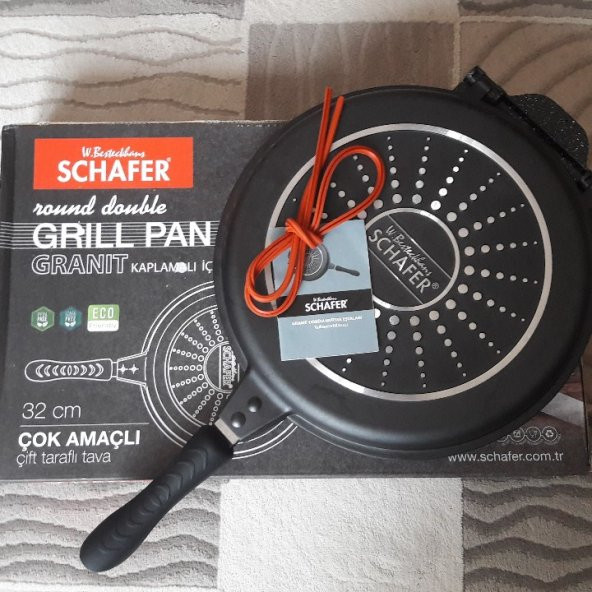 Schafer SHF-64481 Double Yuvarlak Çift Taraflı 32 cm Grill Tava - 2