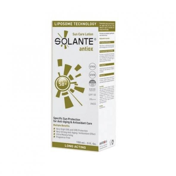 Solante Antiox Spf 50+ Sun Care Lotion 150 ml (Antioksidan-Antiaging)