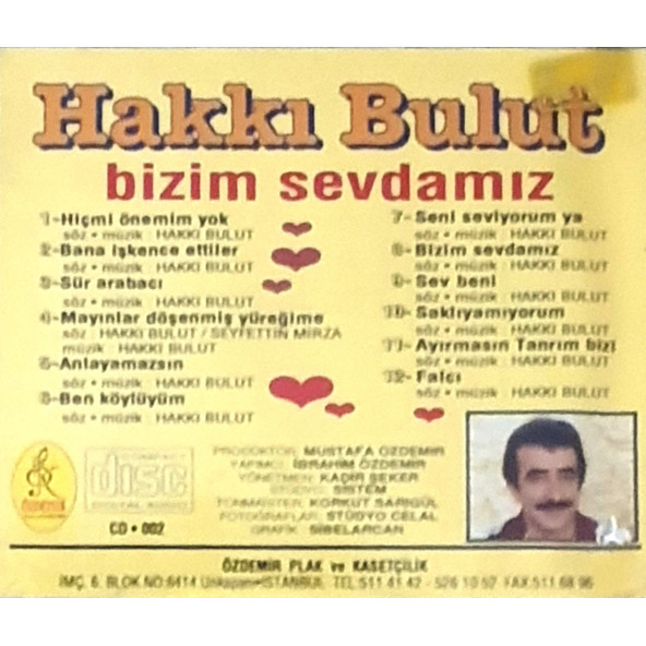 HAKKI BULUT - BİZİM SEVDAMIZ (CD) (1993) - 2