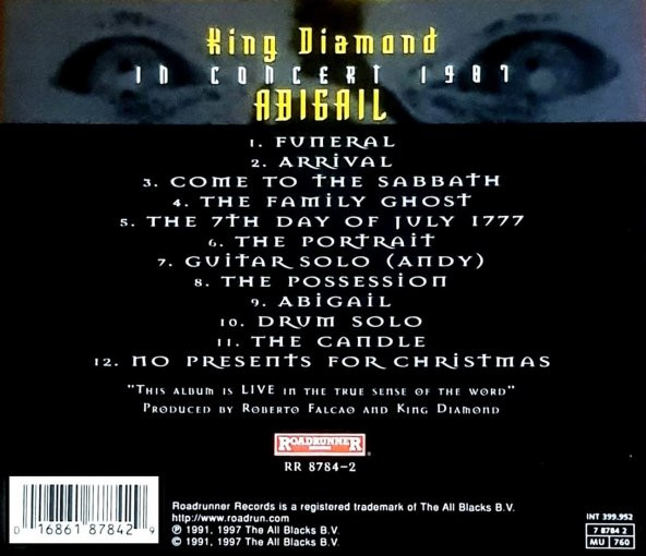 KING DIAMOND - IN CONCERT 1987 ABIGAIL  (GOLD DISC) (1997) - 2