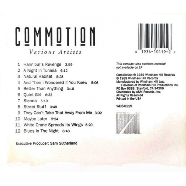 COMMOTION - VARIOUS ARTISTS JAZZ (CD) (1989) - 2