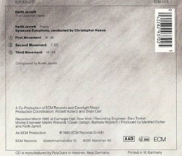 KEITH JARRETT - THE CELESTIAL HAWK (CD) (1980) - 2