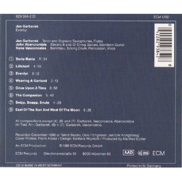 JAN GARBAREK - EVENTYR (CD) (1981) - 2