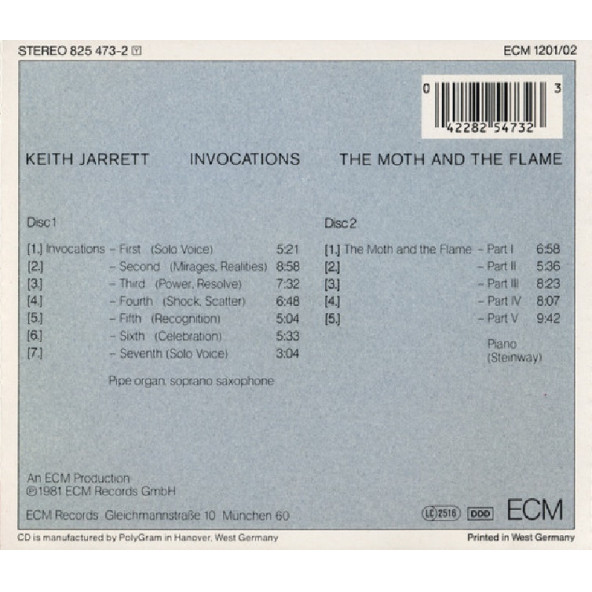 KEITH JARRETT - INVOCATIONS - THE MOTH AND THE FLAME (2 CD)  (1981) - 2
