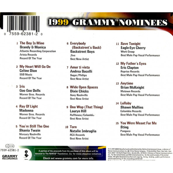 GRAMMY NOMINESS 1999 - VARIOUS (CD) - 2