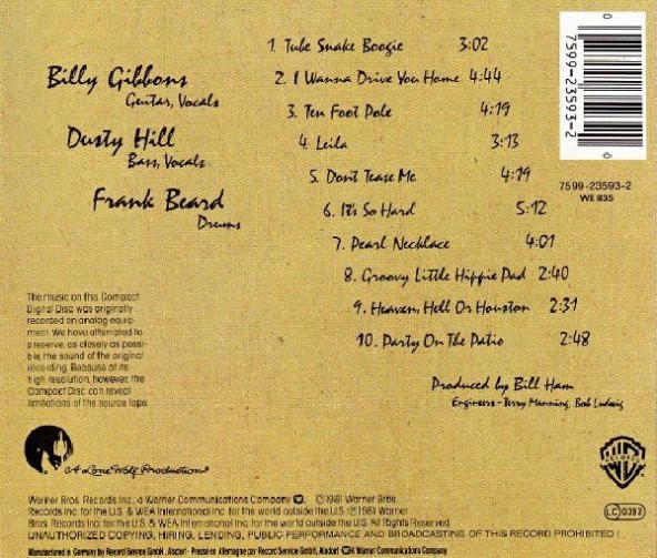 ZZ TOP - EL LOCO (CD) (1981) - 2