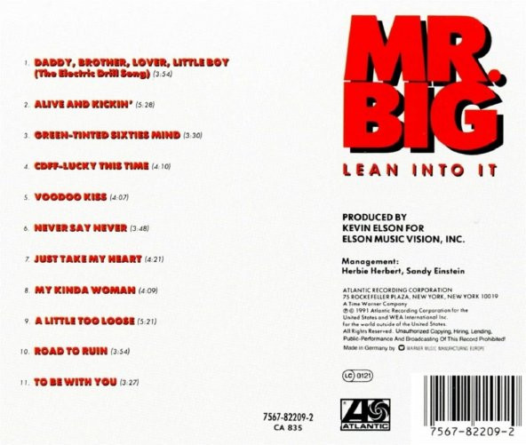 MR. BIG - LEAN INTO IT - 2