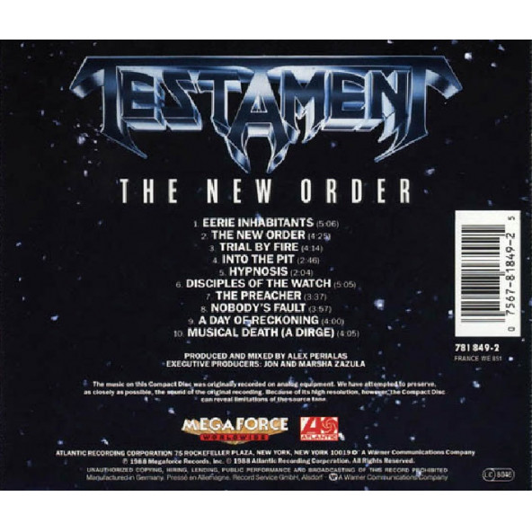 TESTAMENT - THE NEW ORDER (CD) (1988) - 2