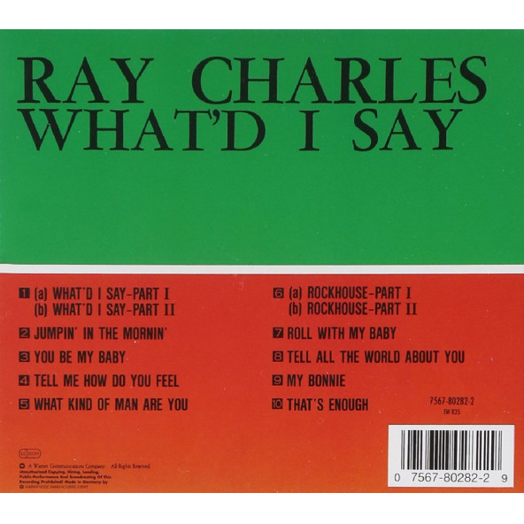 RAY CHARLES - WHATD I SAY (CD) (1997) - 2