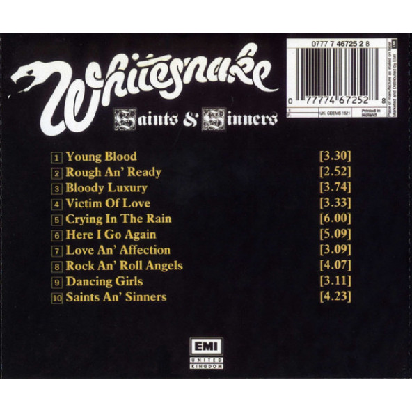 WHITESNAKE - SAINTS & SINNERS (CD) (1982) - 2