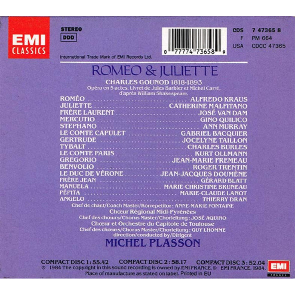 GOUNOD CHARLES - ROMEO & JULIETTE (3 CD) (1984) - 2