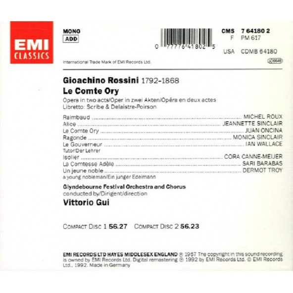 ROSSINI - LE COMTE ORY (2 CD) (1992) - 2