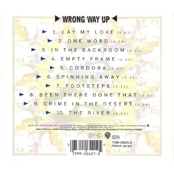 ENO & CALE - WRONG WAY UP (CD) (1990) - 2