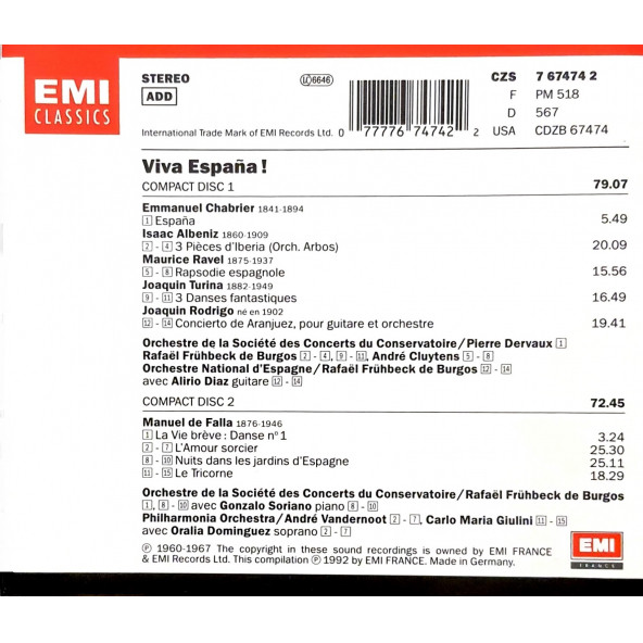 VARIOUS - VIVA ESPANA (2 CD) (1992) - 2
