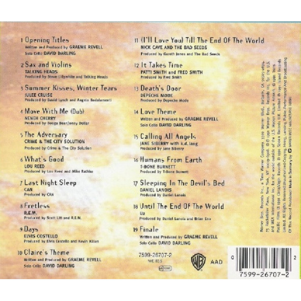 UNTIL THE END OF THE WORLD - SOUNDTRACK (CD) (1991) - 2