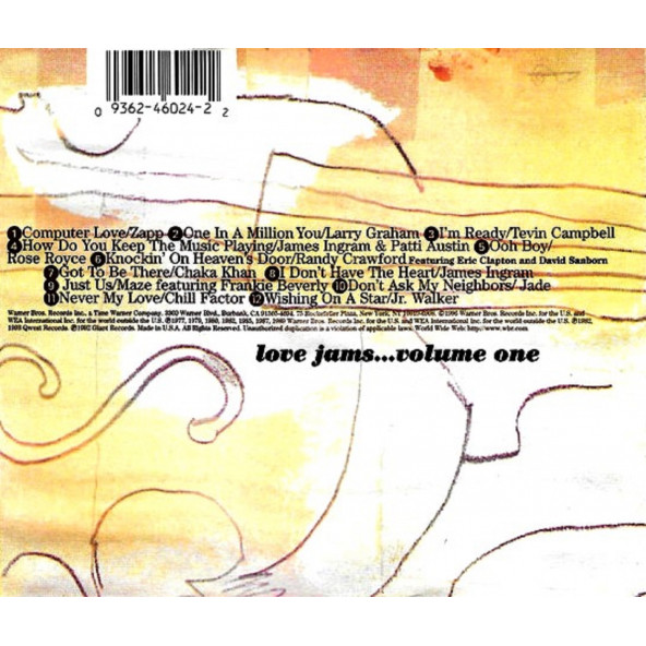 LOVE JAMS... VOLUME ONE - WARNER BROS. RECORDSVARIOUS (CD) (1996) - 2