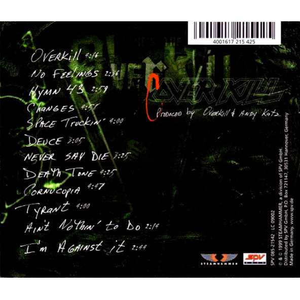 OVER KILL - COVER KILL (CD) (1999) - 2