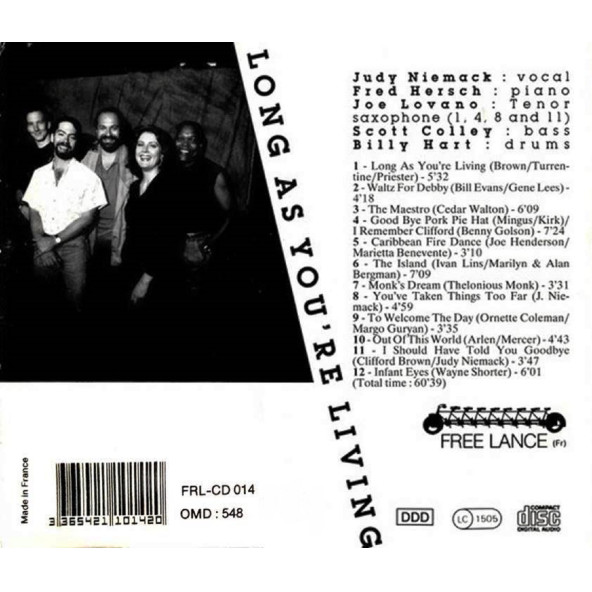 JUDY NIEMACK - LONG AS YOU ARE LIVING (CD) (1990) - 2