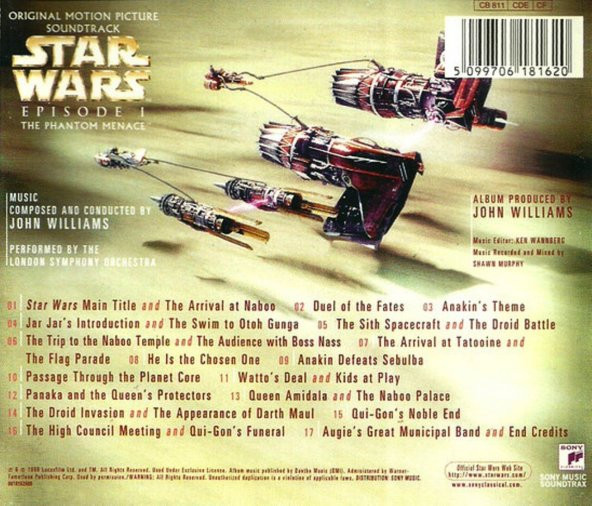 STAR WARS - EPISODE I THE PHANTOM MENACE (SOUNDTRACK) (CD) (1999) - 2