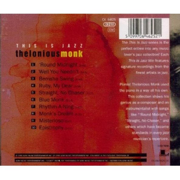 THELONIOUS MONK - THIS IS JAZZ (CD) (1996) - 2