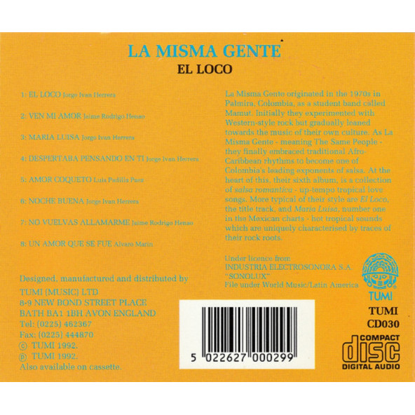 EL LOCO - LA MISMA GENTE (THE SAME PEOPLE) (CD) (1992) - 2