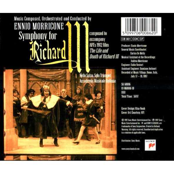 ENNIO MORRICONE / SYMPHONY FOR RICHARD III - SOUNDTRACK (CD) (1997) - 2