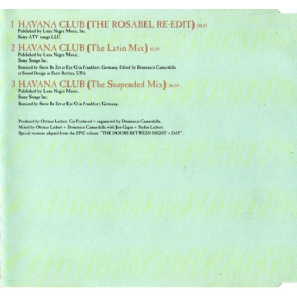 OTTMAR LIEBERT - HAVANA CLUB (SINGLE CD) (1997) - 3