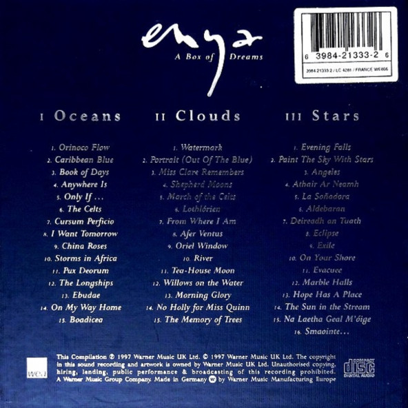 ENYA - A BOX OF DREAMS (BOX SET) (1997) - 2