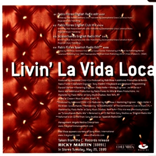 RICKY MARTIN - LIVIN LA VIDA LOCA (MAXI SINGLE CD) (1999) - 3