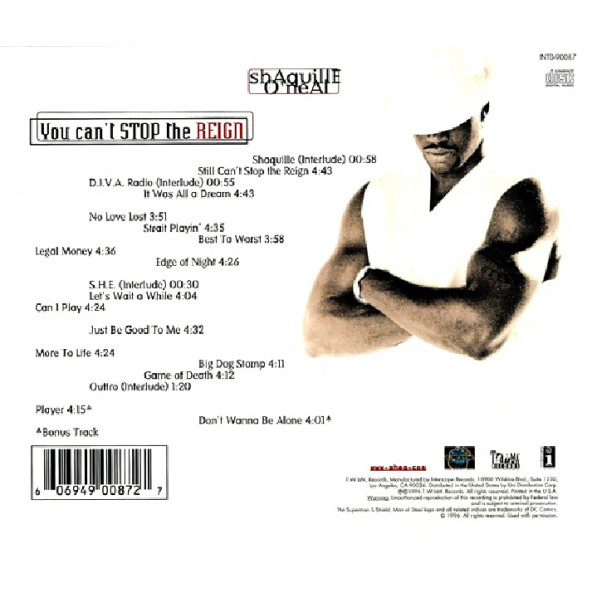 SHAQUILLE O'NEAL - YOU CANT STOP THE REIGN (CD) (1996) - 2