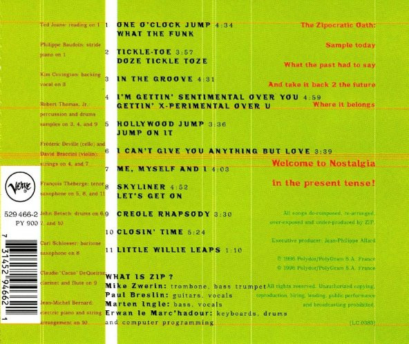 ZIP - GETTIN X.PERIMENTAL OVER U (CD) (1996) - 2
