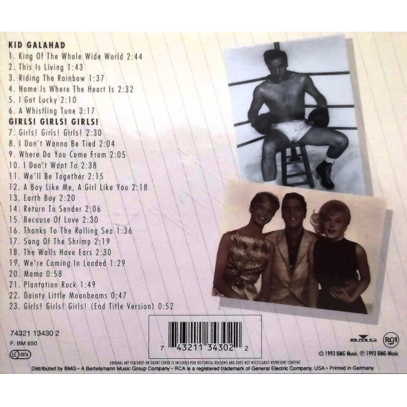 ELVIS PRESLEY - DOUBLE FEATURES KID GALAHAD & GIRLS GIRLS GIRLS (CD) (1993) - 2