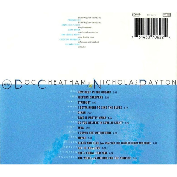 DOC CHEATHAM & NICHOLAS PAYTON - DOC CHEATHAM & NICHOLAS PAYTON (CD) (1997) - 2