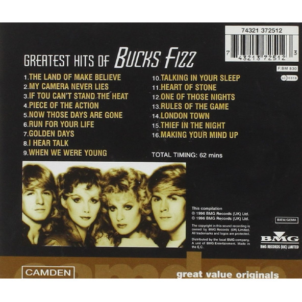BUCKS FIZZ - GREATEST HITS OF BUCKS FIZZ (CD) (1996) - 2
