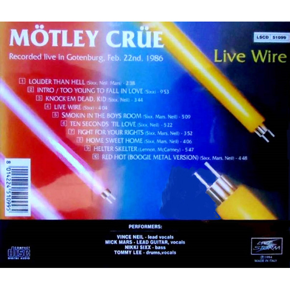 MOTLEY CRUE - LIVE WIRE (LIMITED EDITION 1000 COPIES) (CD) (1994) - 2
