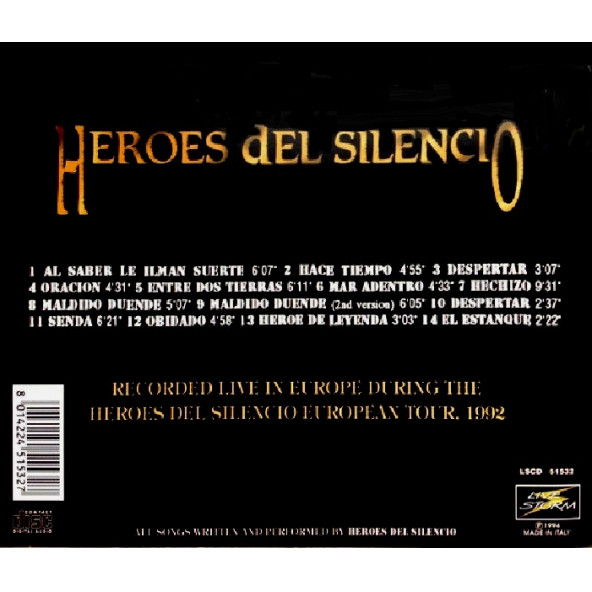 HEROES DEL SILENCIO - EUROPE 1992 (CD) - 2