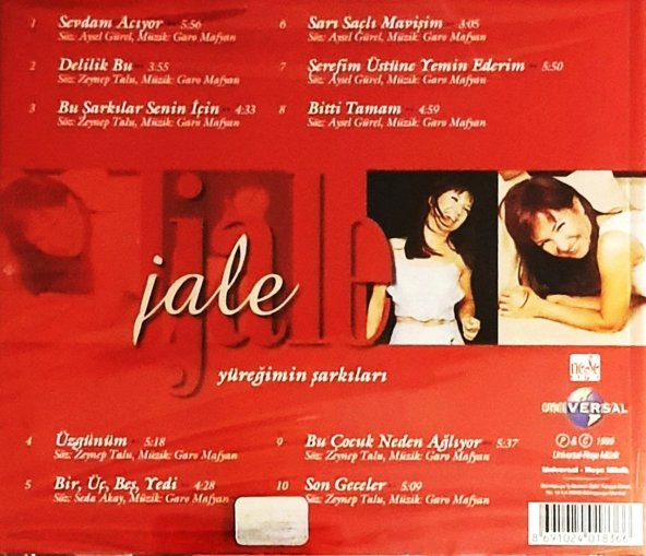 JALE - YÜREĞİMİN ŞARKILARI (CD) (1999) - Resim 2