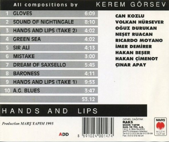 KEREM GÖRSEV - HANDS AND LIPS (CD) - 2