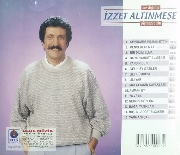 İZZET ALTINMEŞE - SEVDİĞİME PİŞMAN ETTİN (CD) - 2