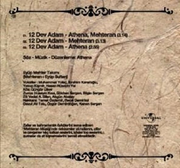 ATHENA - MEHTERAN SEFERİ 12 DEV ADAM  (2002) (SINGLE CD) - 2